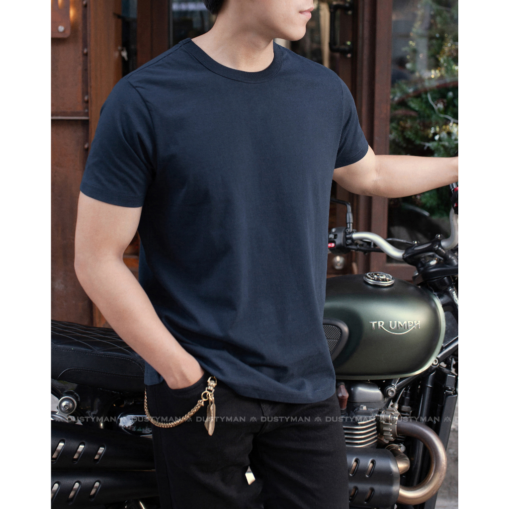 Áo Thun Nam Trơn Cổ Tròn 100% Cotton Premium DUSTYMAN - Form Regular Fit - Basic