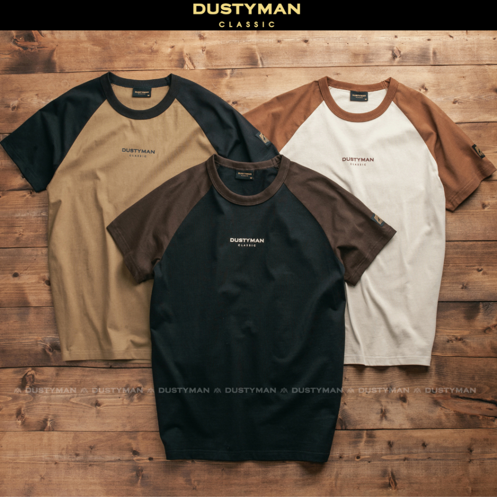 Áo Thun Nam Raglan Phối Màu Cổ Điển DUSTYMAN - Vải 100% Cotton - Form Regular Fit