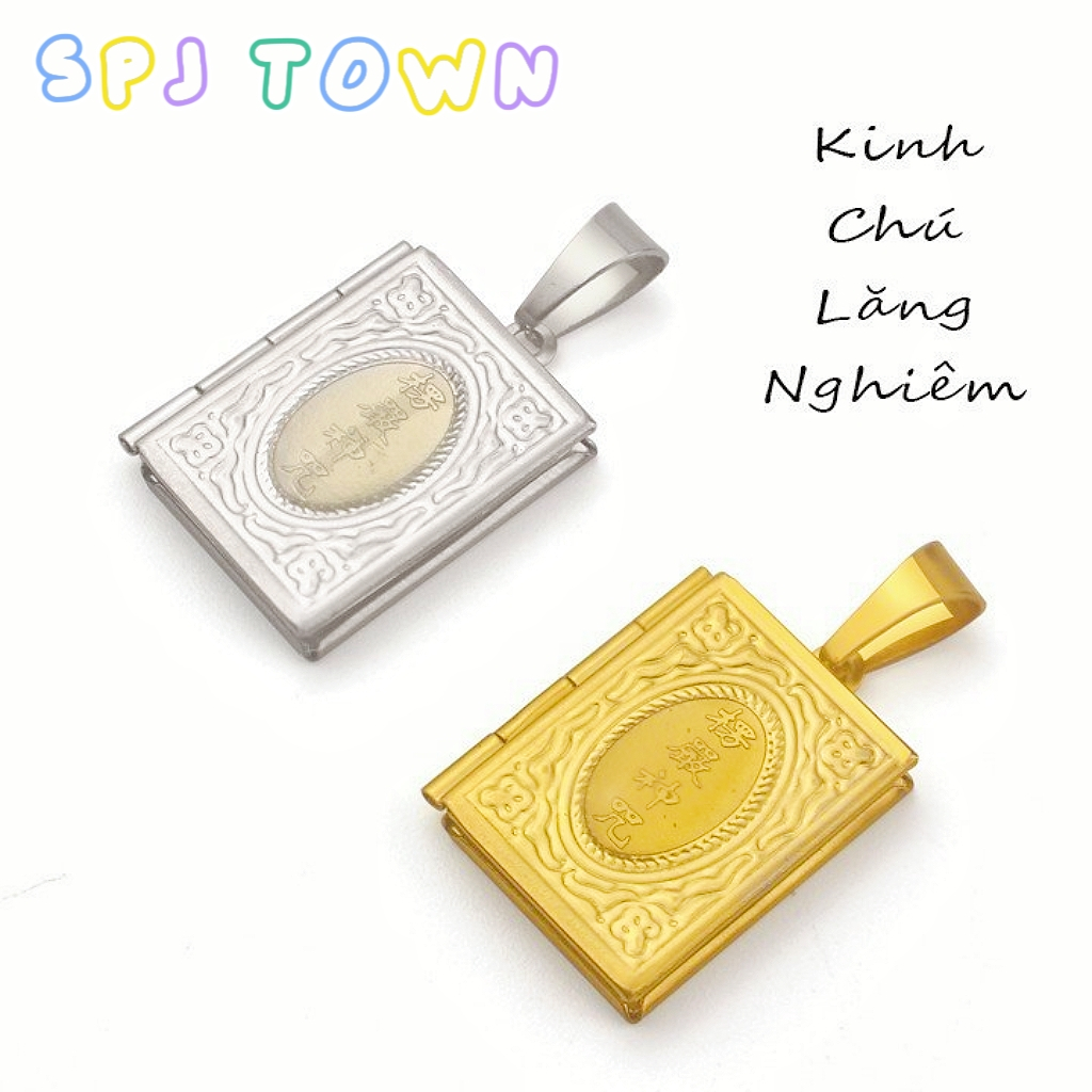 Mặt Dây Chuyền Titan Phong Thủy Chú Lăng Nghiêm Dạng Quyển Kinh Mở Ra Được (giá chưa bao gồm dây)