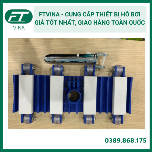 Bàn hút vệ sinh hồ bơi 8 bánh xe xanh trắng hút sạch đáy hồ bơi- Thiết bị vệ sinh hồ bơi
