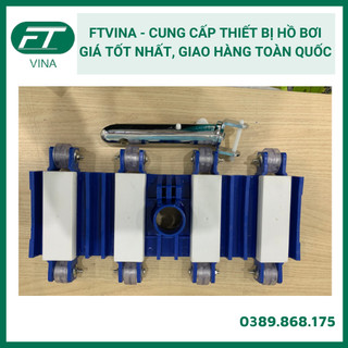 Bàn hút vệ sinh hồ bơi 8 bánh xe xanh trắng hút sạch đáy hồ bơi- Thiết bị vệ sinh hồ bơi