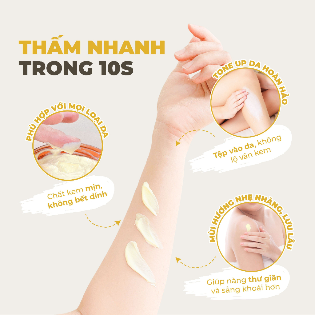 Kem dưỡng trắng da body JEONY cho da sáng mịn nâng tone nhẹ nhàng phù hợp mọi loại da