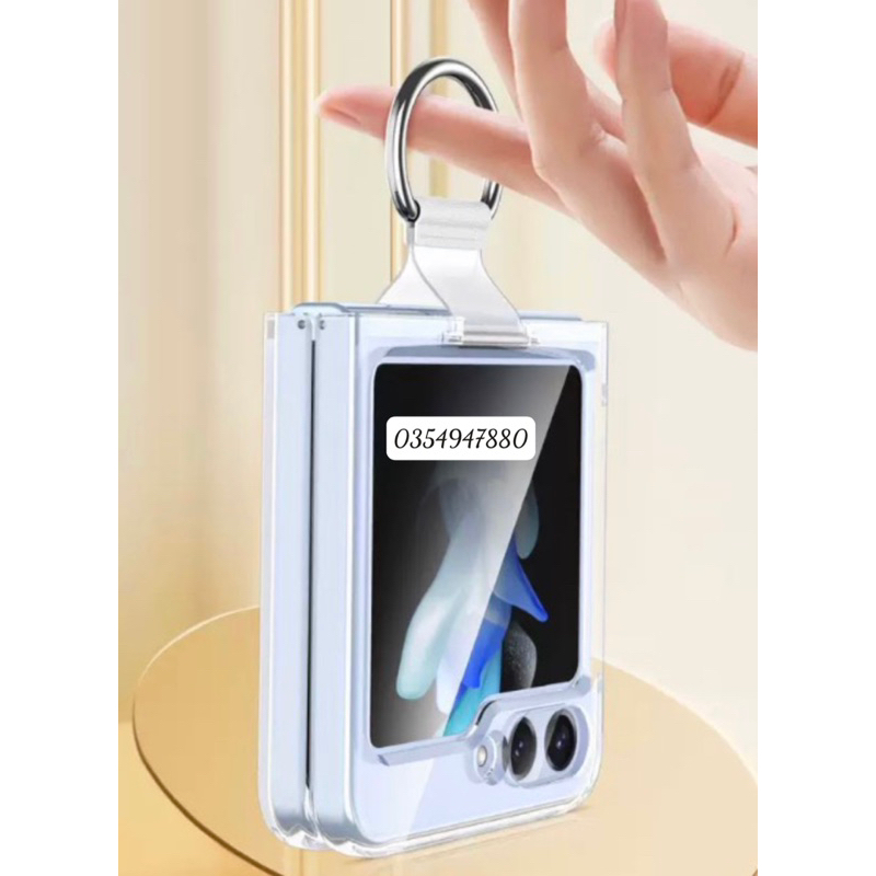 Ốp lưng Likgus trong suốt cho Samsung Z Flip 5 5G kèm móc treo siêu tiện