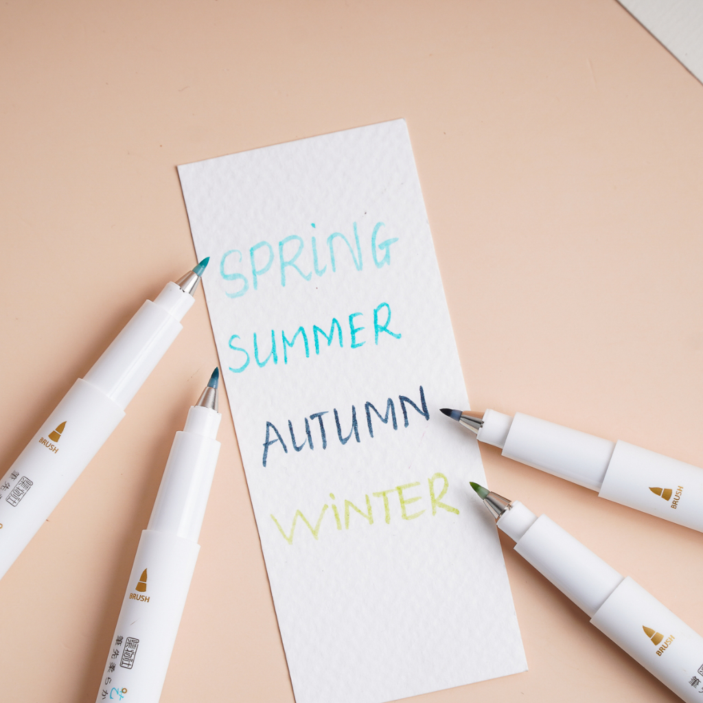 Set 4 Bút Art Brush Marker Lông Mềm Viết Calligraphy Màu Pastel Soft Brush Sign Pen Cho Học Sinh MR5006