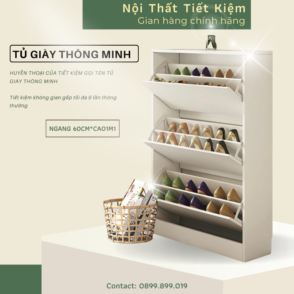 Tủ giày siêu mỏng Nội Thất Tiết Kiệm đã lắp sẵn dùng làm tủ đựng giày thông minh hạn chế trầy xước TG90988