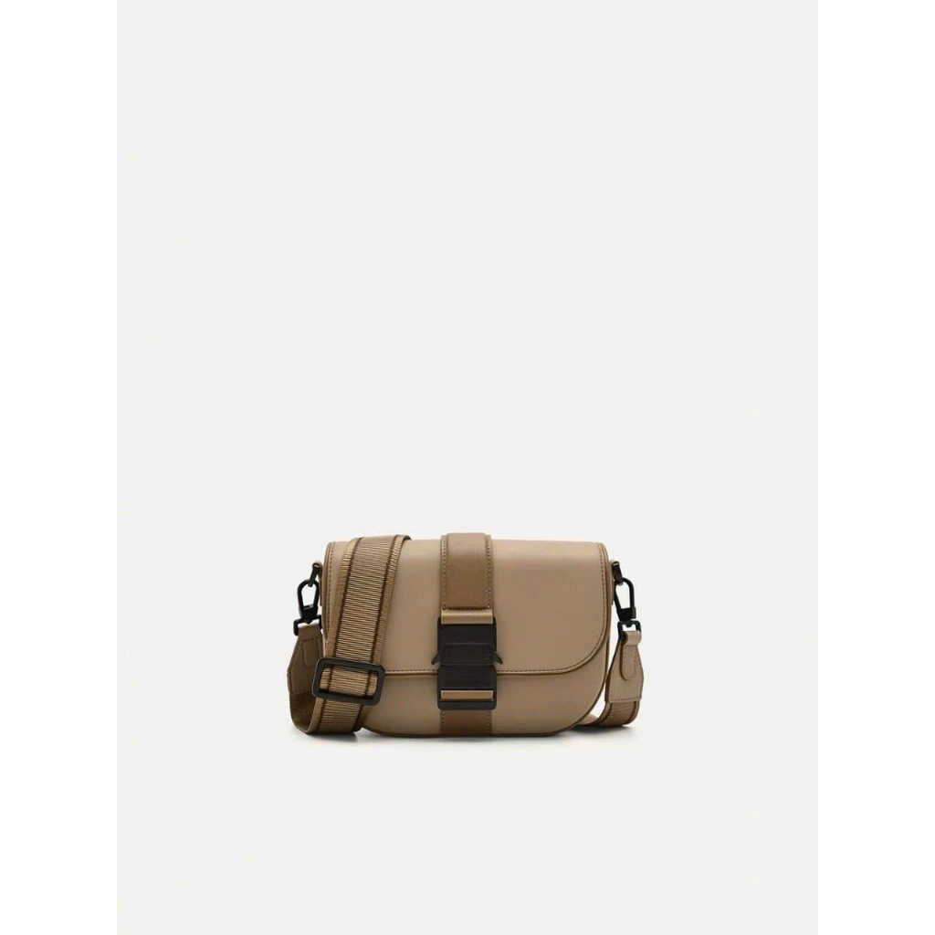 Túi pê rô nam/nữ dây bảng to đeo chéo nắp gập khóa cài