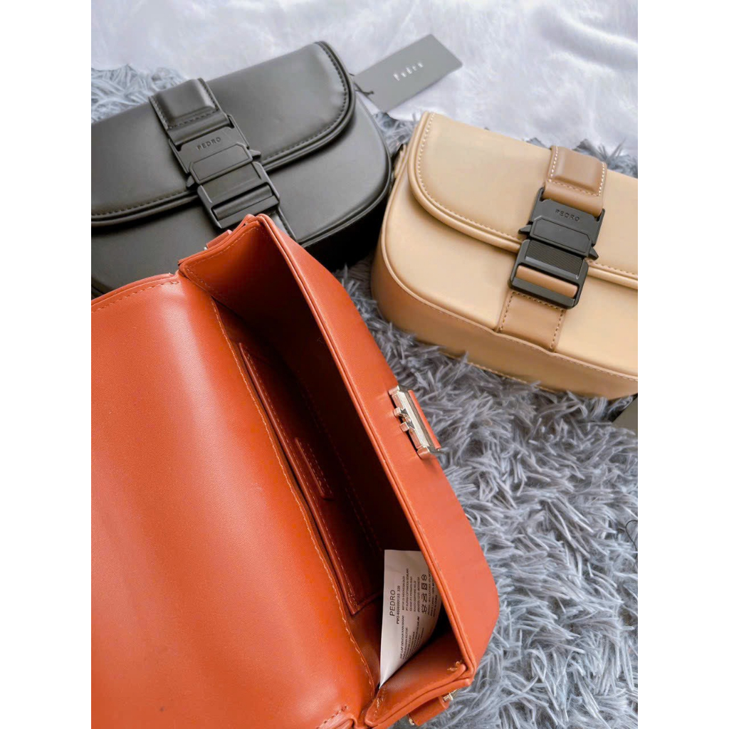 Túi pê rô nam/nữ dây bảng to đeo chéo nắp gập khóa cài