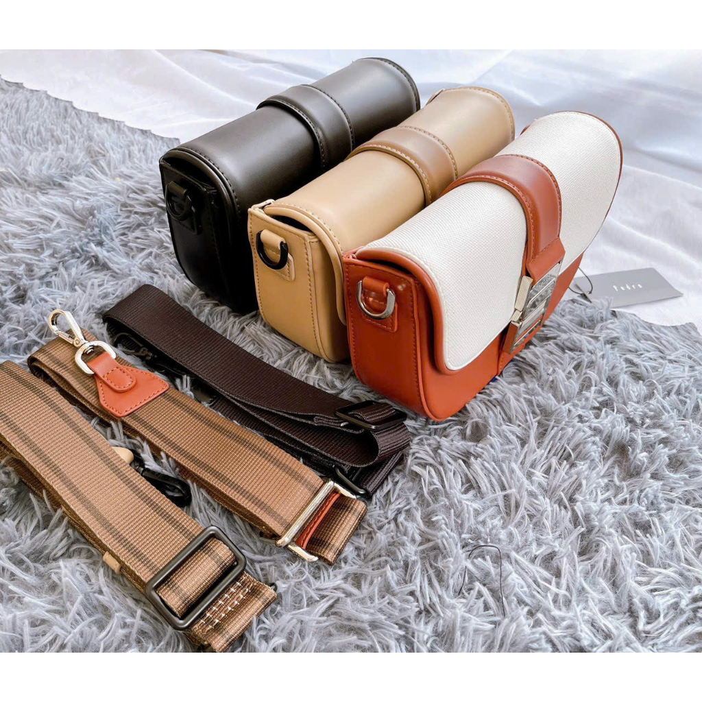 Túi pê rô nam/nữ dây bảng to đeo chéo nắp gập khóa cài