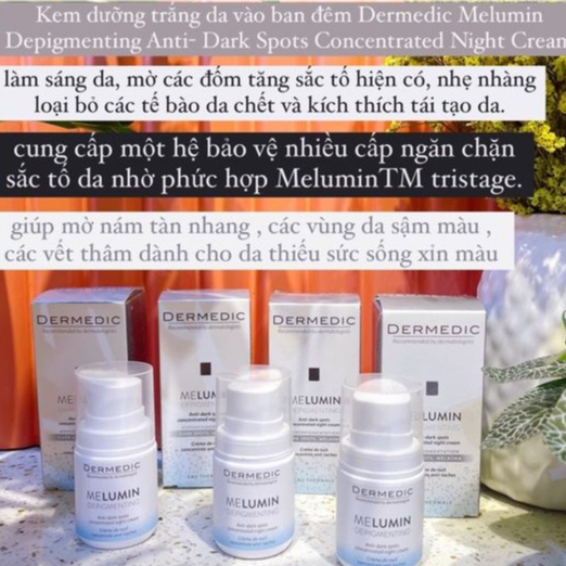 Kem Dưỡng Trắng Da Ban Đêm MELUMIN Anti-dark spots concentrated night cream