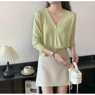 Khoác len lạnh cổ tim chất mỏng mẫu mới