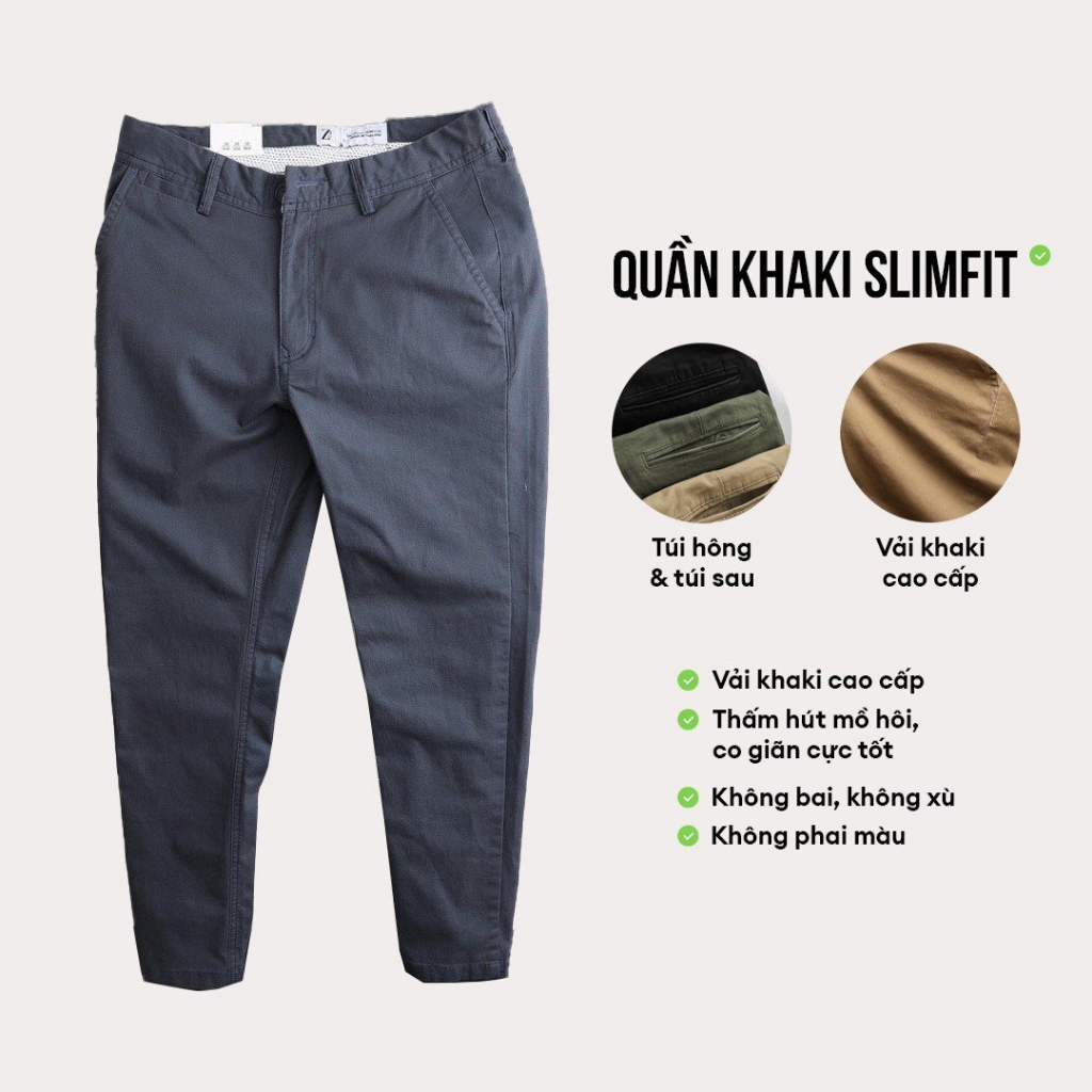 Quần kaki nam KingJeans Premium công sở cao cấp ống suông chất dày dặn co giãn tốt KJ-Vua Quần Jeans