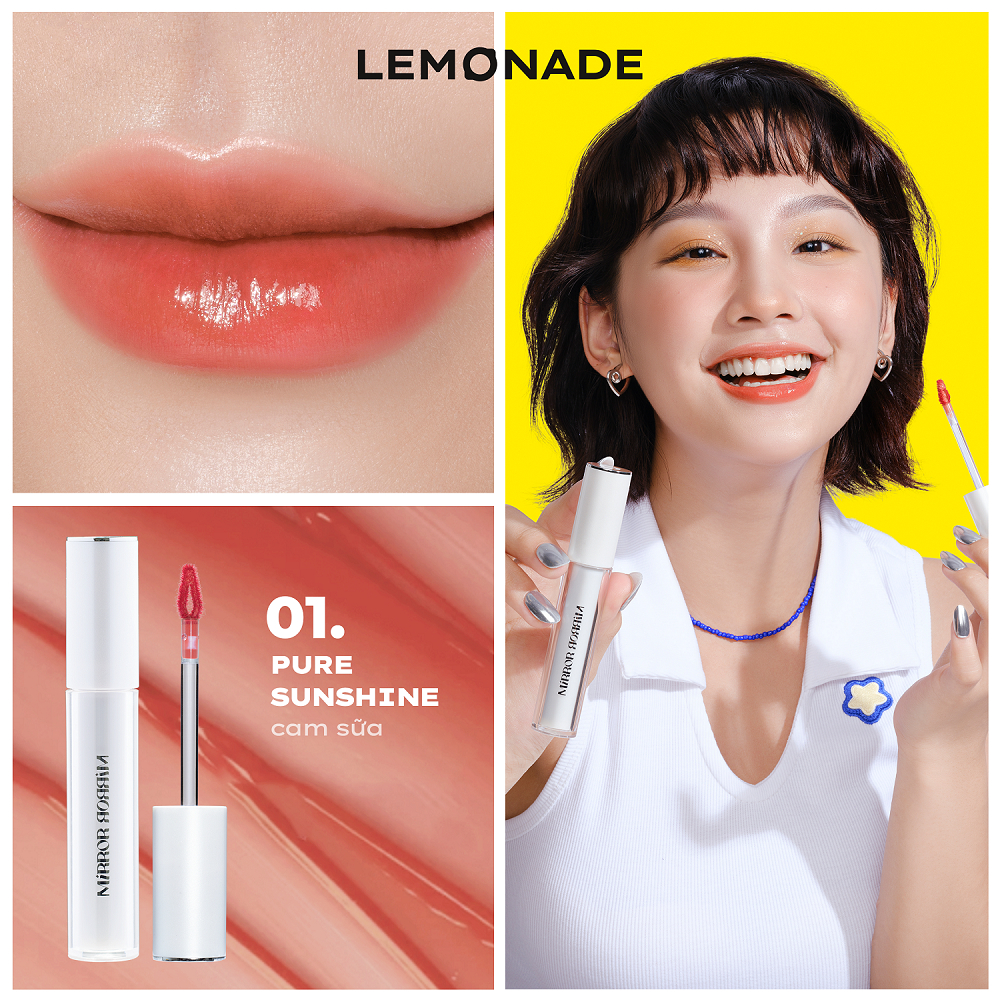 Son tint bóng không dính bền màu Lemonade Mirror Mirror Water Tint 4g