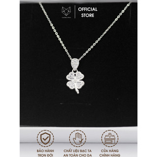 Dây Chuyền Bạc Ta Nữ CaoBac Silver Bốn Lá Đính Đá Lấp Lánh Xinh Xắn Cho Bạn Nữ - Trang Sức Cáo Bạc JEWELLERY