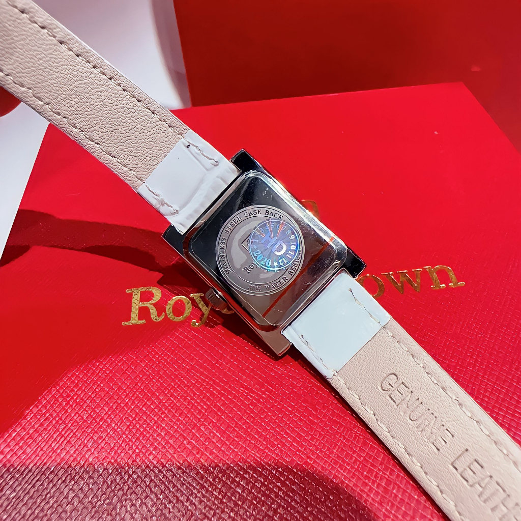 Đồng hồ nữ royal crown mặt chữ nhật jewelry, size 30mm