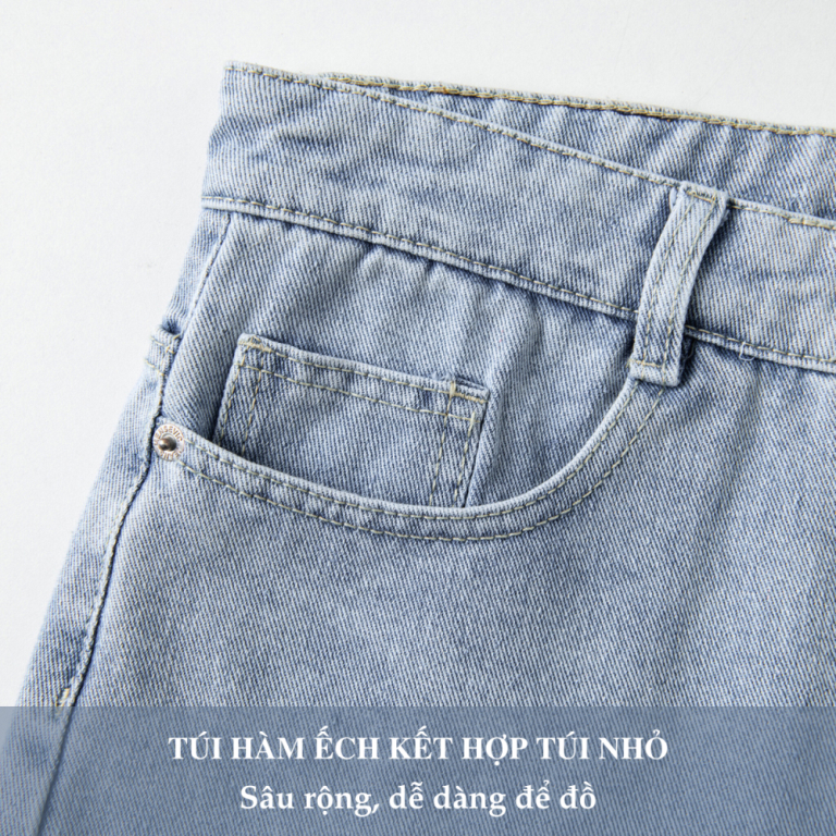 Quần Jean Nam H90 Dáng Suông Ống Rộng Unisex Chất Bò Không Co Giãn Cao Cấp Chống Nhăn Không Phai Màu HTRJ016
