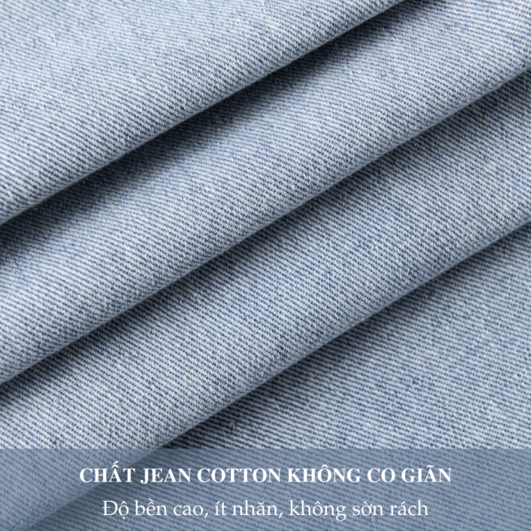 Quần Jean Nam H90 Dáng Suông Ống Rộng Unisex Chất Bò Không Co Giãn Cao Cấp Chống Nhăn Không Phai Màu HTRJ016