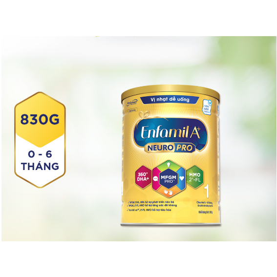 Sữa Bột Enfamil A+ Neuropro 1 Với 2’-FL HMO – 830g (DATE 2025)