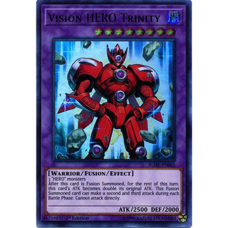 [ dưa hấu yugioh ] Lá thẻ bài Yugioh Vision HERO Trinity - Ultra Rare - Tặng bọc bài nhựa bảo quản