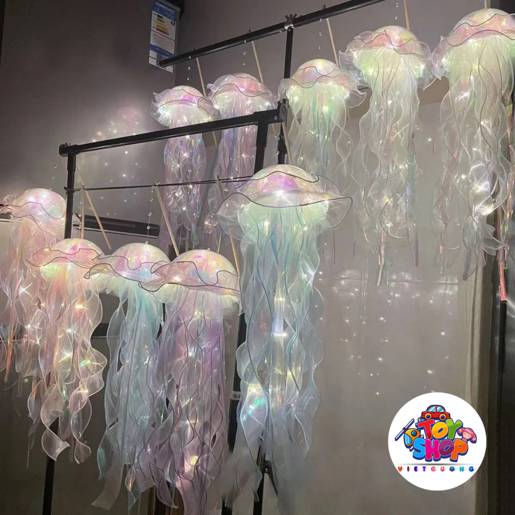 Lồng đèn con sứa, con thỏ có đèn LED phát sáng, đồ chơi hot trend trung thu