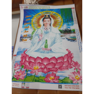 Tranh đính đá Phật quan âm (chưa đính) DF349
