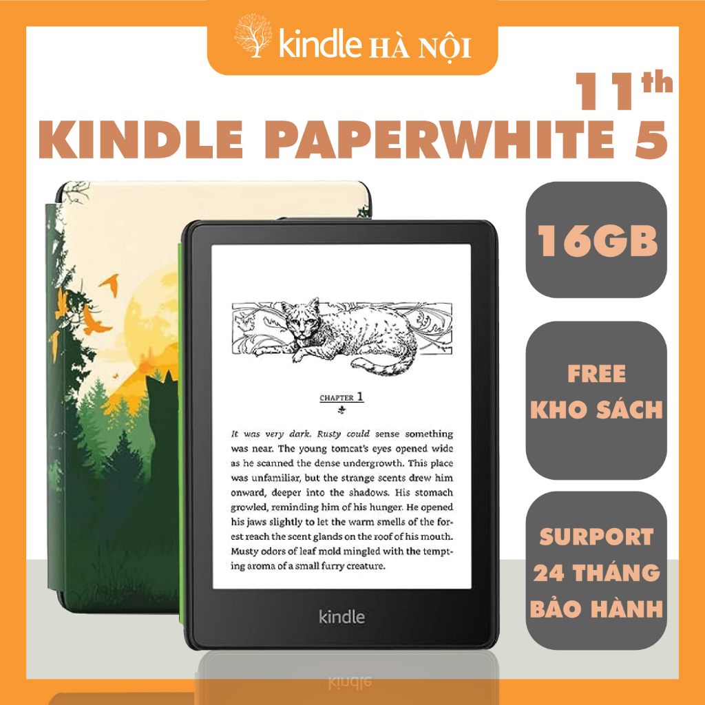 NEWSEAL | Máy đọc sách Kindle Paperwhite 5 11th  kèm bao da chính hãng