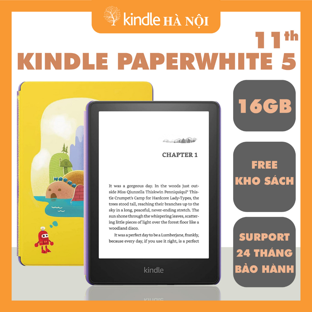 NEWSEAL | Máy đọc sách Kindle Paperwhite 5 11th  kèm bao da chính hãng