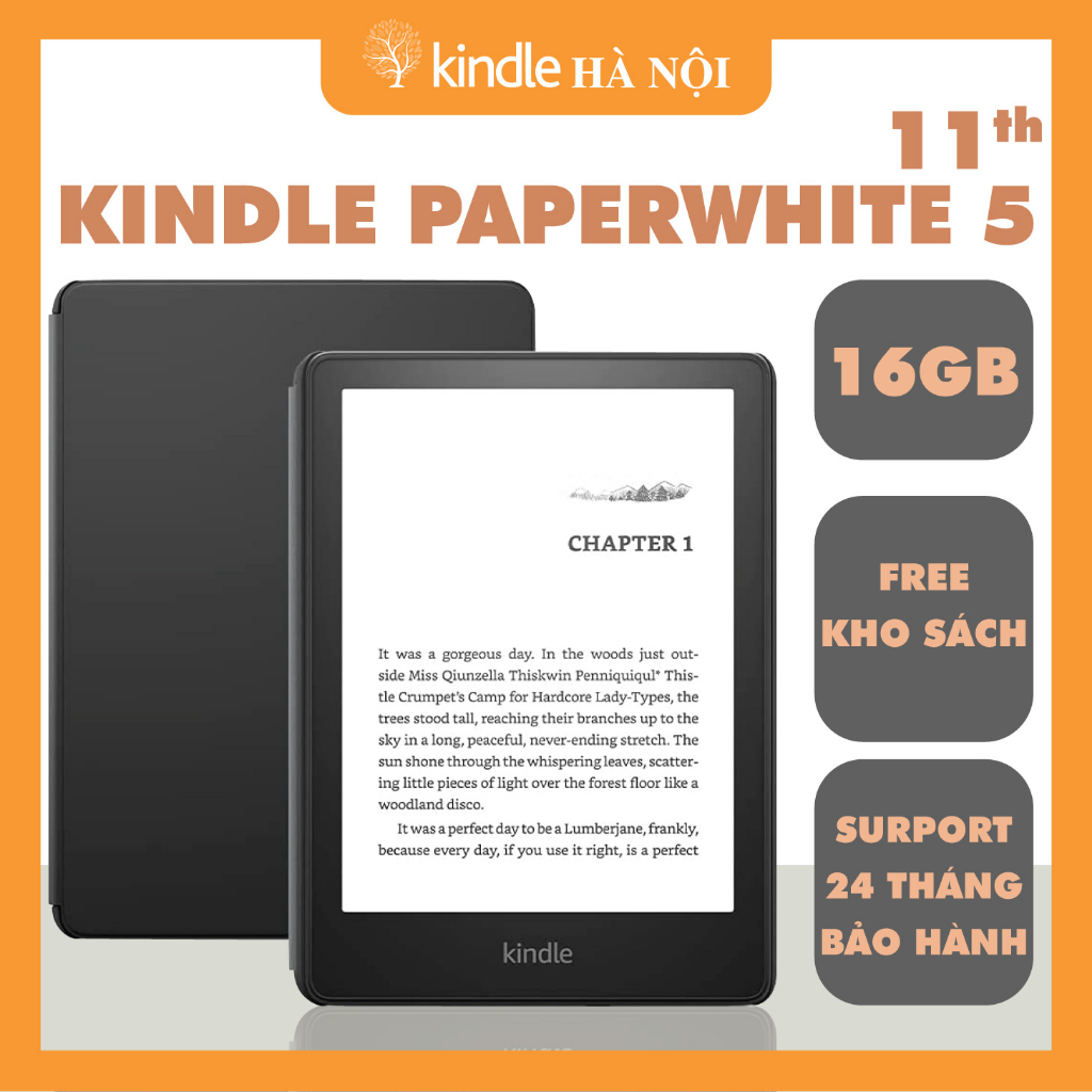NEWSEAL | Máy đọc sách Kindle Paperwhite 5 11th  kèm bao da chính hãng