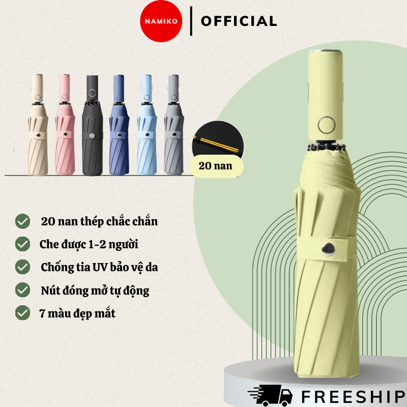 Dù Che Mưa NAMIKO 20 Nan Tự Động Chống Tia UV Cao Cấp