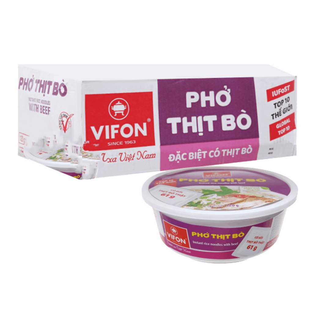 Thùng 12 tô phở thịt bò Vifon 120g