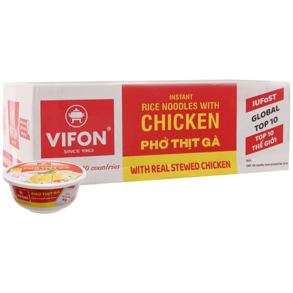 Thùng 12 tô phở thịt gà Vifon 120g