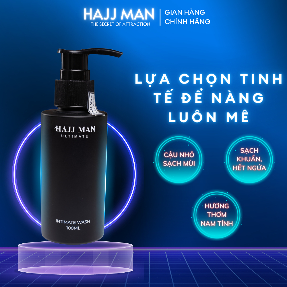 Bộ quà tặng nam - Sữa tắm gội 3 in 1 350ml & Sữa rửa mặt 100ml & Dung dịch vệ sinh nam hương nước hoa cao cấp HAJJ MAN