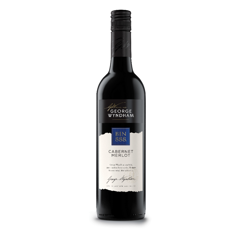 Combo 2 chai Rượu Vang Đỏ George Wyndham Bin 888 Cabernet Merlot nồng độ Alc 14% 750ml Không Kèm Hộp