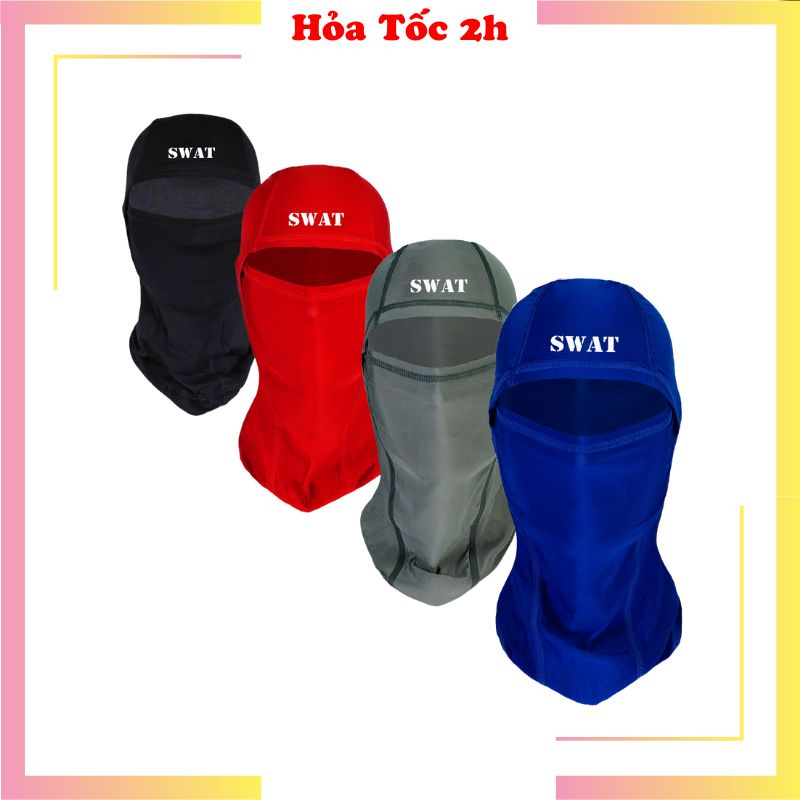KHĂN TRÙM ĐẦU KIỂU NINJA Swat 3 in 1 Chất liệu vải siêu mềm mịn Co giãn Chống nắng Chống bụi Thương hiệu SWAT Cao cấp