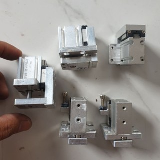 xi lanh hành trình 1- 2cm chế máy hàn, gọt cell pin 18650 dùng ray bản 7 chắc chắn