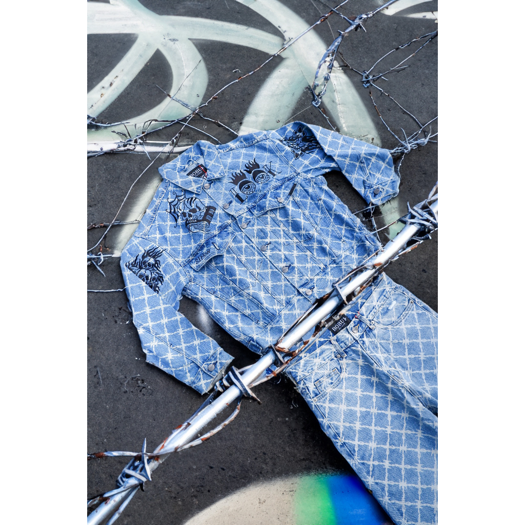 ÁO KHOÁC JEANS KẼM THÊU/ MÀU XANH