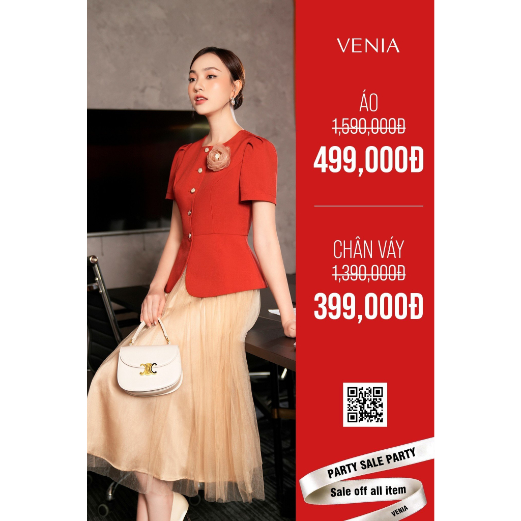 CV64- Chân váy lưới nâu be