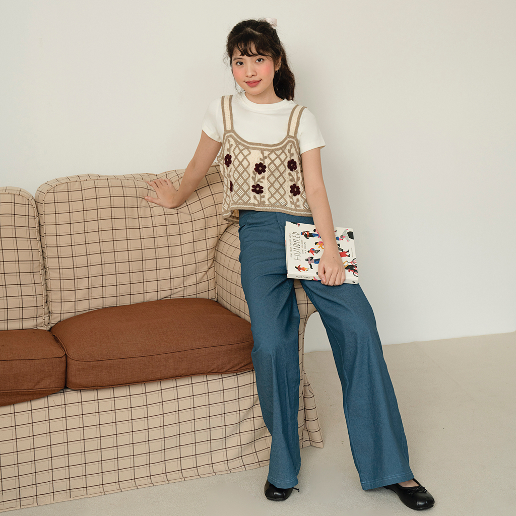 BLEUBIRD Áo len Crochet Top