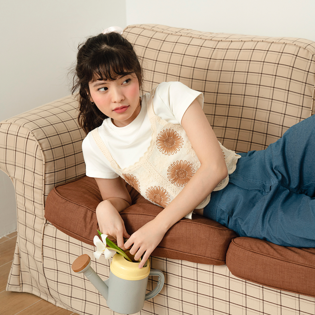 BLEUBIRD Áo len Crochet Top