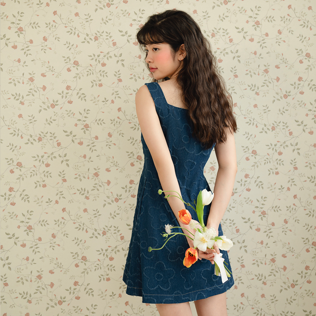 BLEUBIRD Váy denim dáng A Jeanie Dress