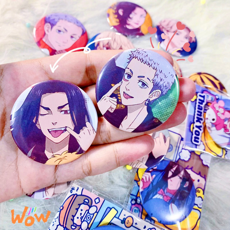 Huy hiệu Tokyo Revengers | Huy hiệu in theo yêu cầu Anime Tokyo Revengers | Mikey, Draken, Mitsuda, Baji, Chifuyu