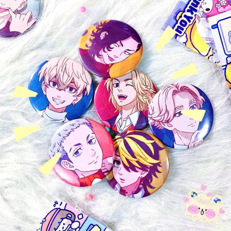 Huy hiệu Tokyo Revengers | Huy hiệu in theo yêu cầu Anime Tokyo Revengers | Mikey, Draken, Mitsuda, Baji, Chifuyu