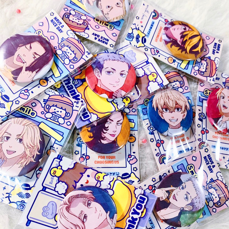 Huy hiệu Tokyo Revengers | Huy hiệu in theo yêu cầu Anime Tokyo Revengers | Mikey, Draken, Mitsuda, Baji, Chifuyu