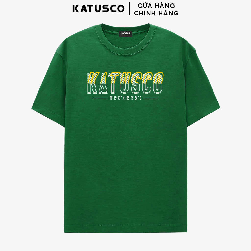 Áo Thun Nam Cổ Tròn KATUSCO Ngắn Tay Typographic Location A2286, Cotton 100% 2 Chiều, Form Rộng Thoải Mái