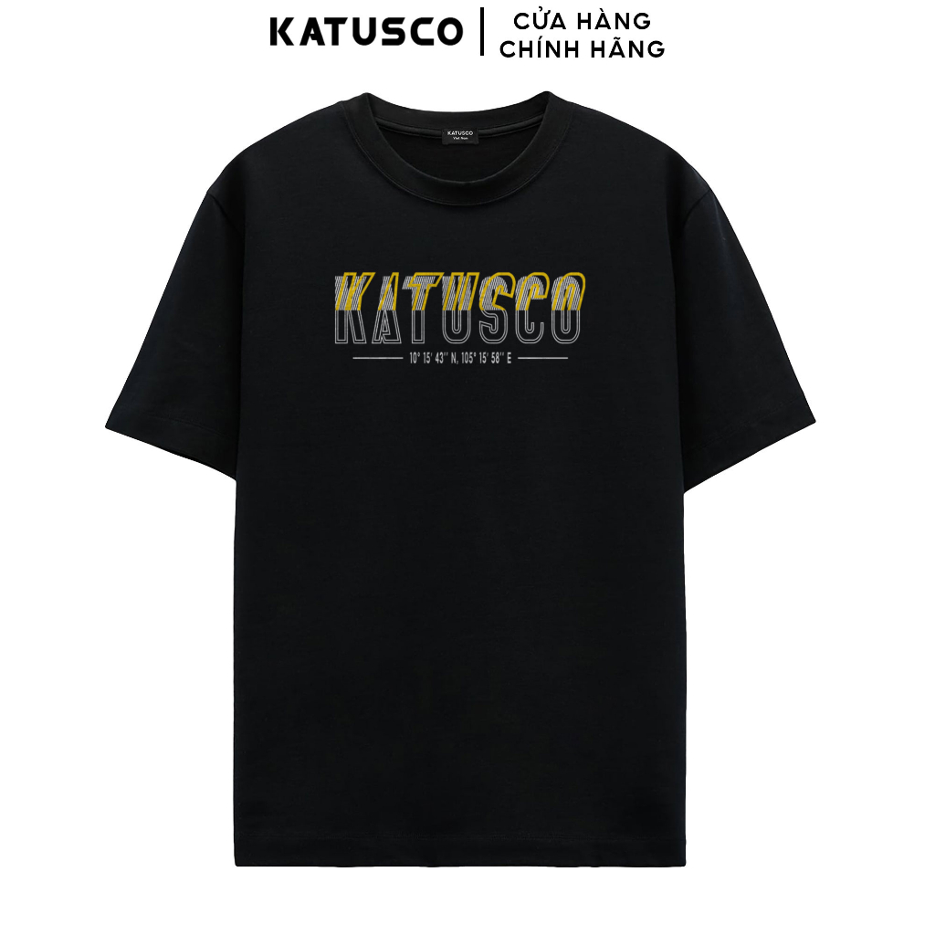 Áo Thun Nam Cổ Tròn KATUSCO Ngắn Tay Typographic Location A2286, Cotton 100% 2 Chiều, Form Rộng Thoải Mái