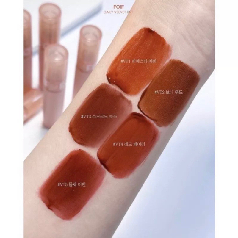 Son Kem Lì/Son Tint Bóng Thuần Chay Hàn Quốc FOIF Daily Velvet Tint/Juicy Fit Tint 3g