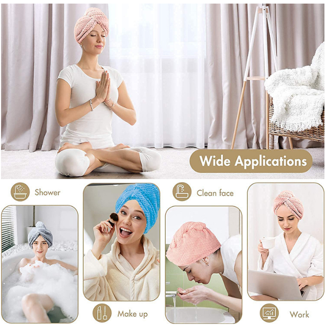 Khăn quấn tóc siêu thấm, siêu dày. Khăn ủ tóc nhanh khô siêu mềm cao cấp sợi Microfiber công nghệ Nhật K09