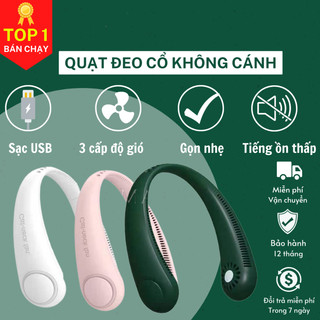 Quạt đeo cổ tích điện không cánh cực mát kiểu dáng thời trang thể thao