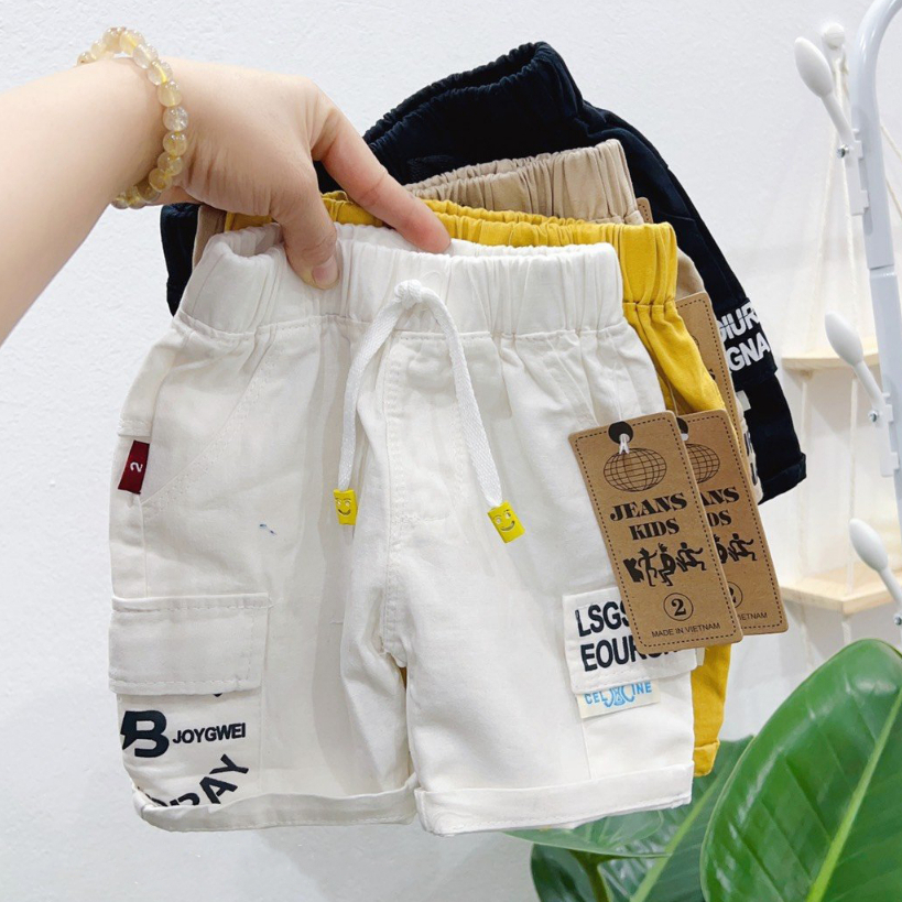 💙 Quần short kaki túi hộp có dây cho bé trai 💙, chất liệu mềm co giãn size từ 9- 28kg
