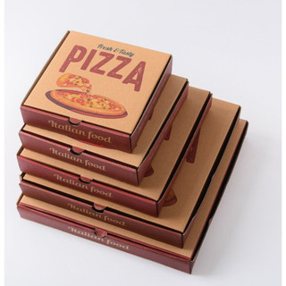 Hộp đựng pizza - in màu - dày dặn - kích thước 16cm, 18cm, 20cm, 22cm, 24cm, 26cm