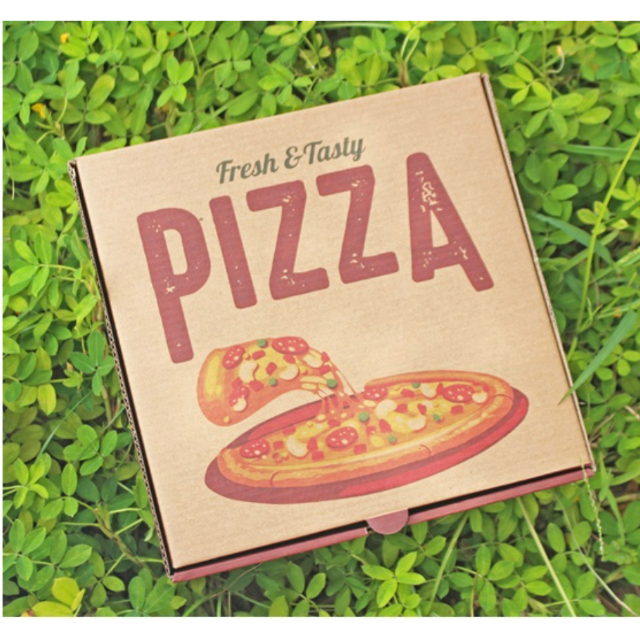 HỘP ĐỰNG PIZZA - In màu - dày dặn - kích thước 16cm, 18cm, 20cm, 22cm, 24cm, 26cm